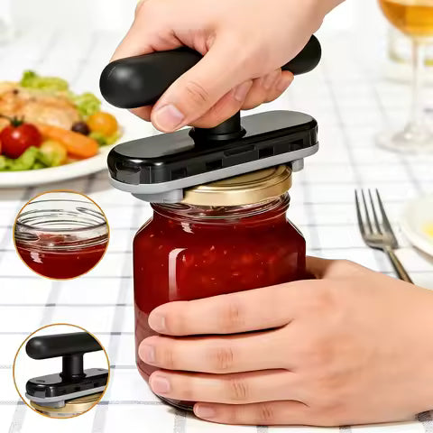 Easy-grip jar and bottle opener for everyday kitchen tasks