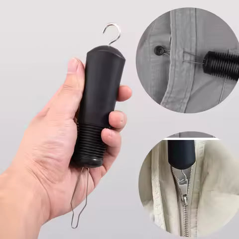 Button hook and zipper pull dressing aid with wide handle