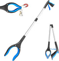 Foldable reacher grabber tool with rotating jaw